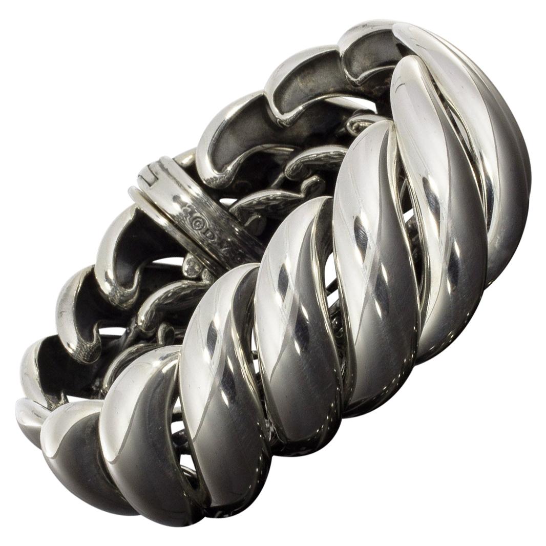 David Yurman Sculpted Sterling Silver Chain Bracelet