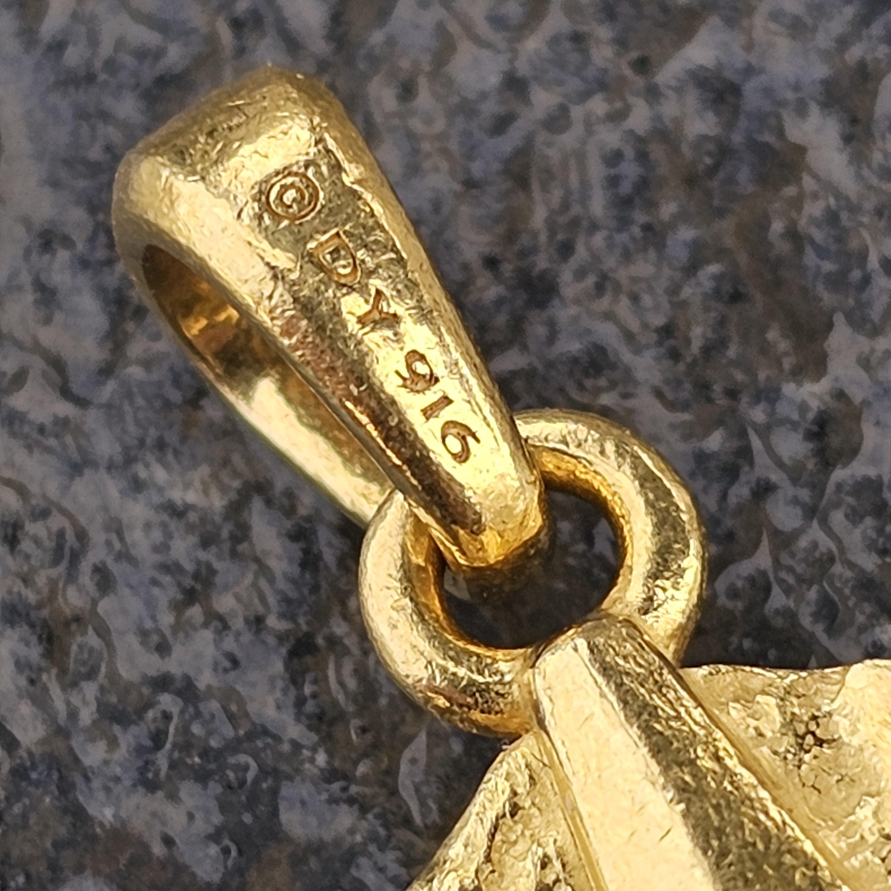 David Yurman Shipwreck Coin Pendant Amulet 22k Yellow Gold 3500 5