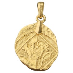 David Yurman Shipwreck Coin Pendant Amulet 22k Yellow Gold 3500