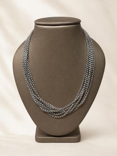 David Yurman Silver & 14k Yellow Gold Multi Strand Box Link 16" Chain Neacklace