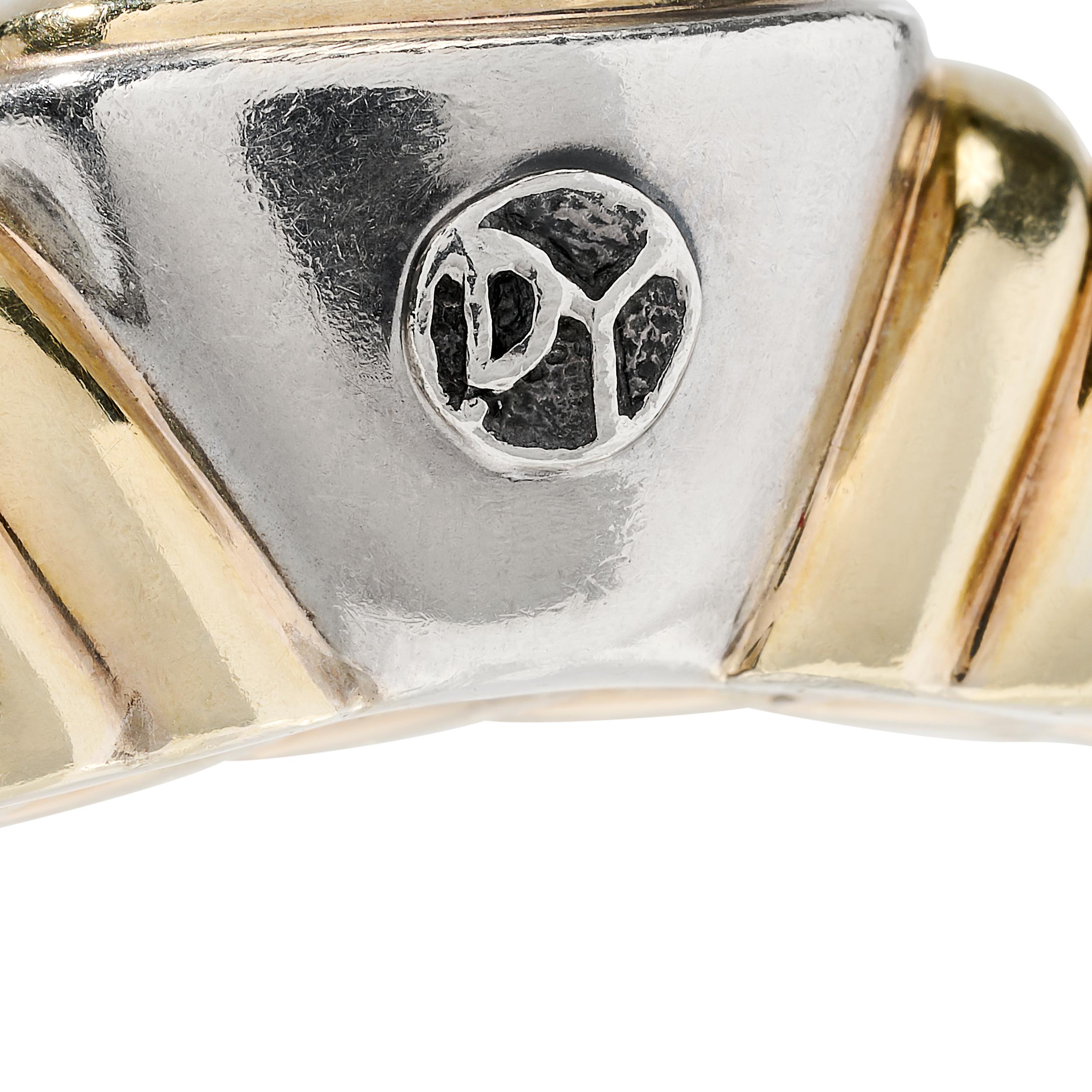 David Yurman Bracciale in argento e oro giallo 14 carati con Citrino Nobelesse In condizioni ottime in vendita a Philadelphia, PA