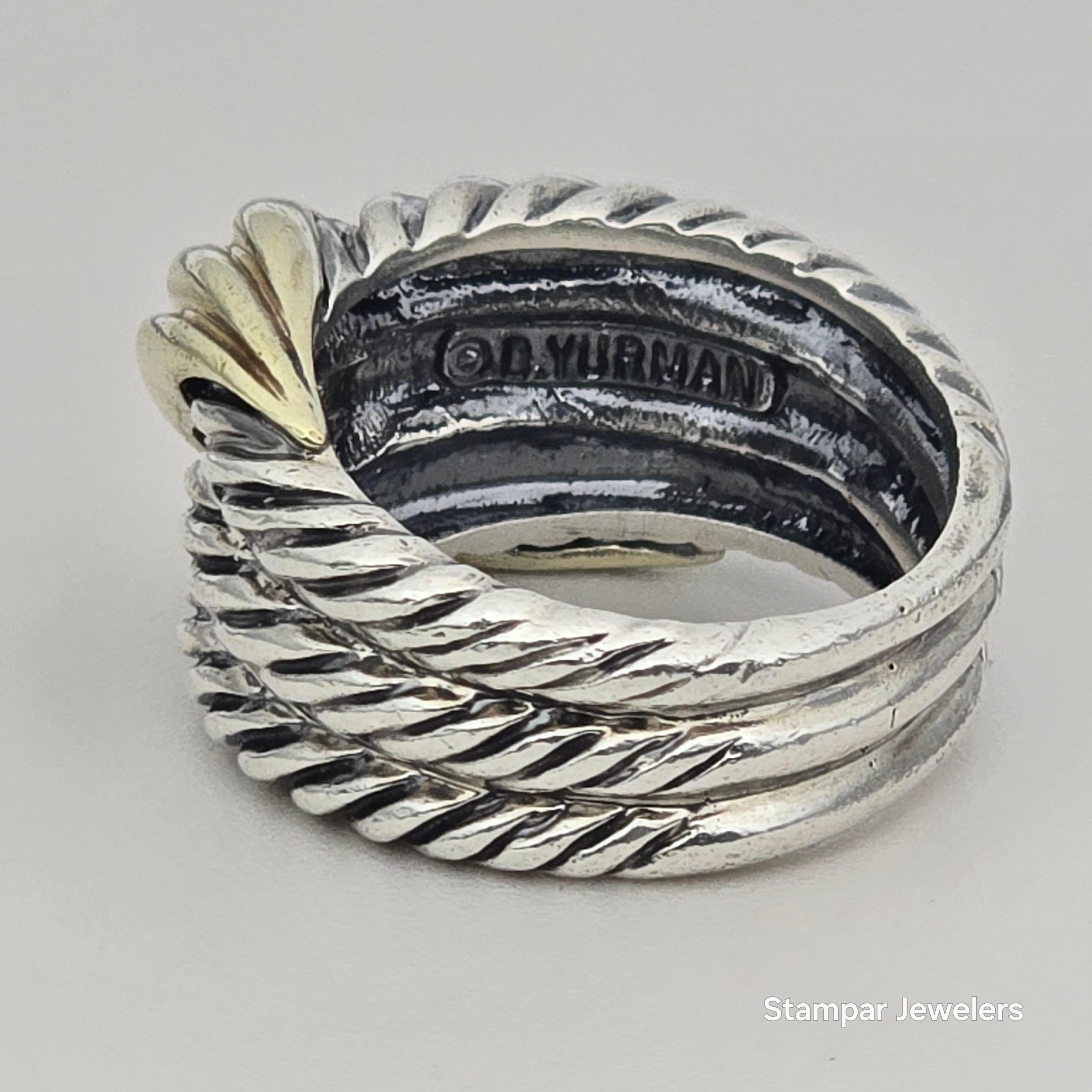 David Yurman bague en argent et or 14KT bague en améthyste Unisexe en vente