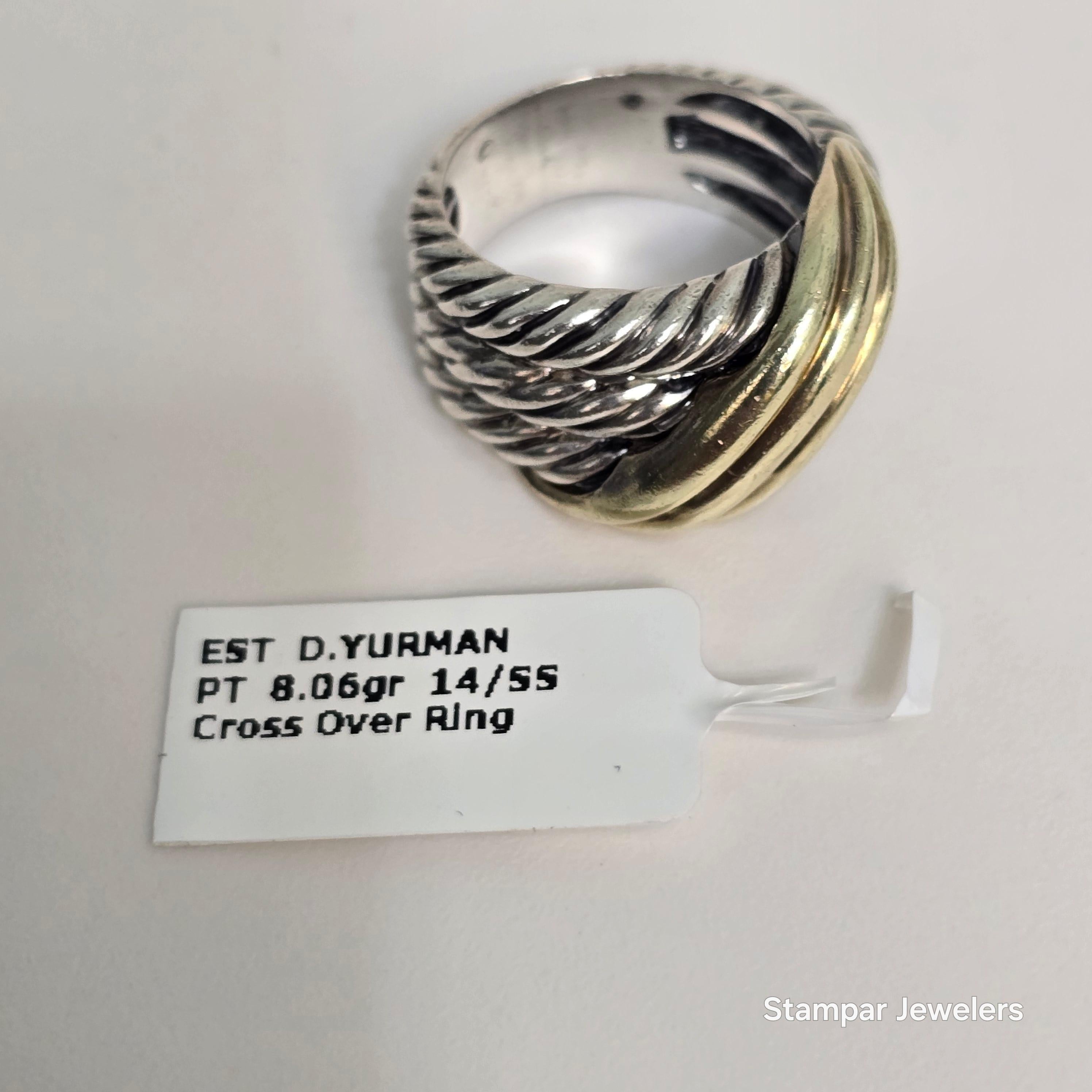 David Yurman bague en argent et or 14KT bague en améthyste en vente 1