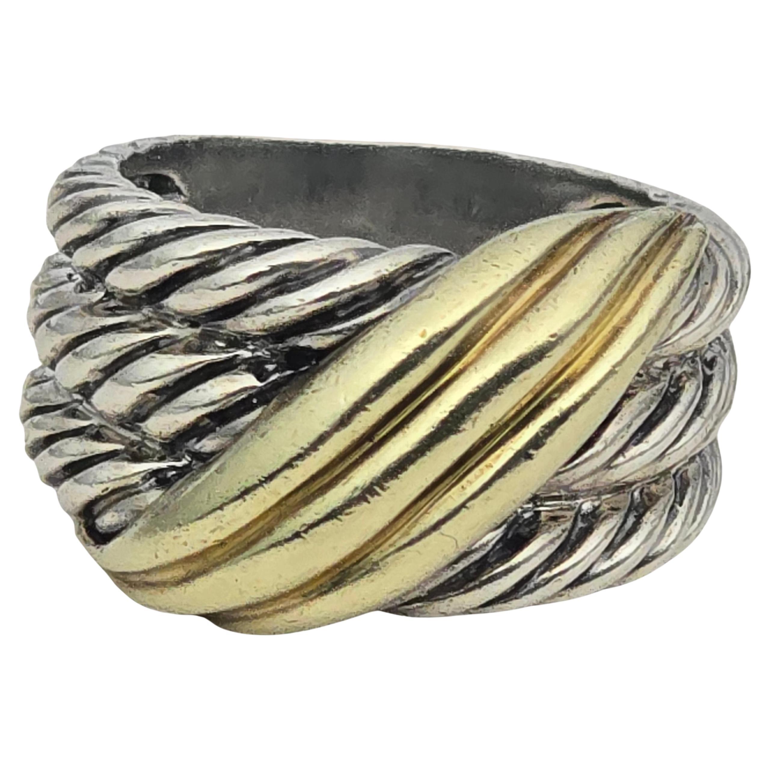 David Yurman bague en argent et or 14KT bague en améthyste en vente