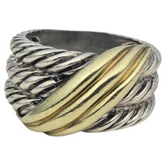 David Yurman silver and 14KT gold ring amethyst ring