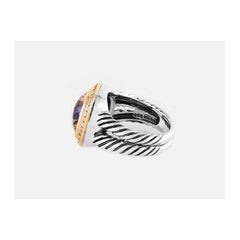 David Yurman Silver and 18 Karat Rose Gold Morganite Albion Ring