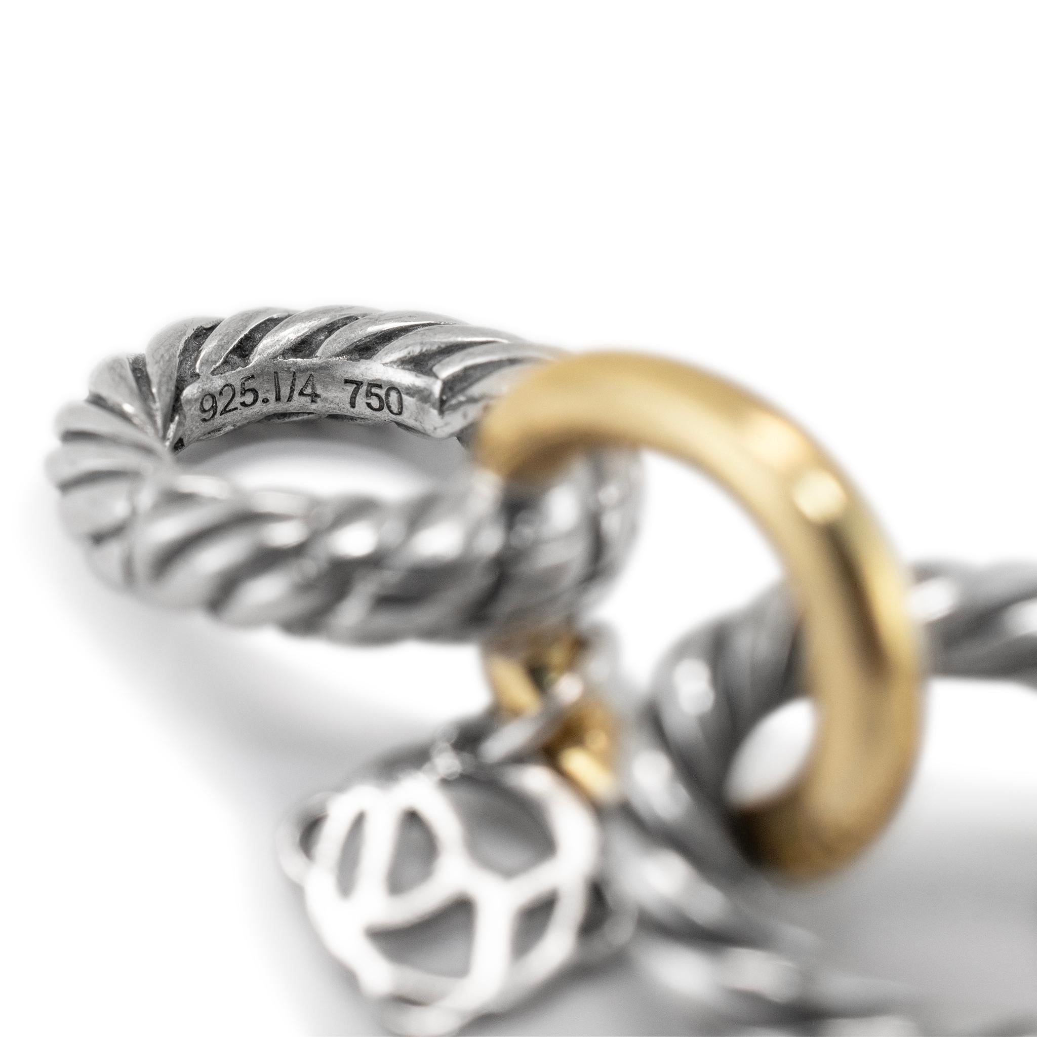 David Yurman Silver and 18K Yellow Gold Two-Tone Oval Link Bracelet 1