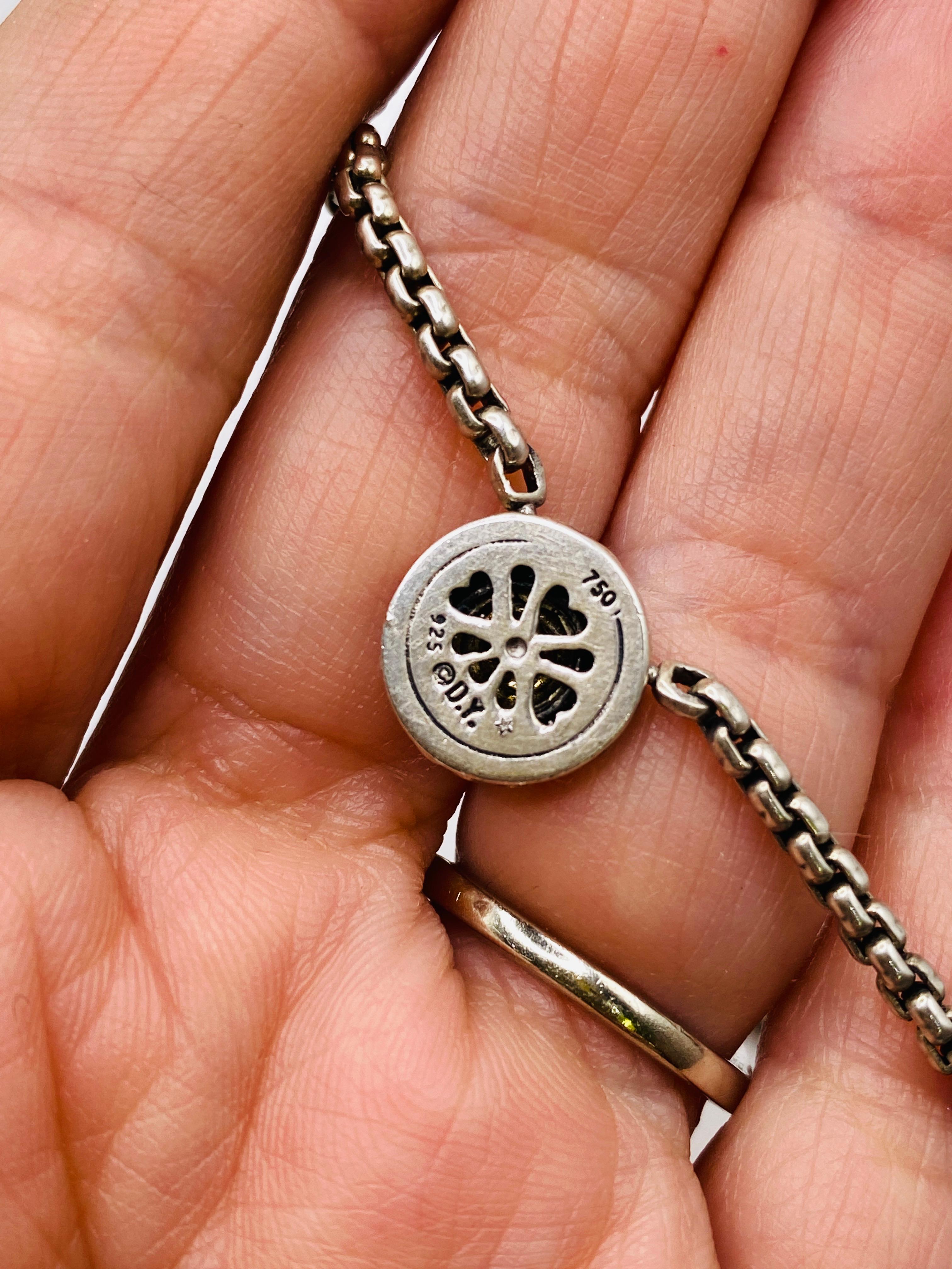 David Yurman Silber und Gold Diamant-Halskette mit Schokolade 1