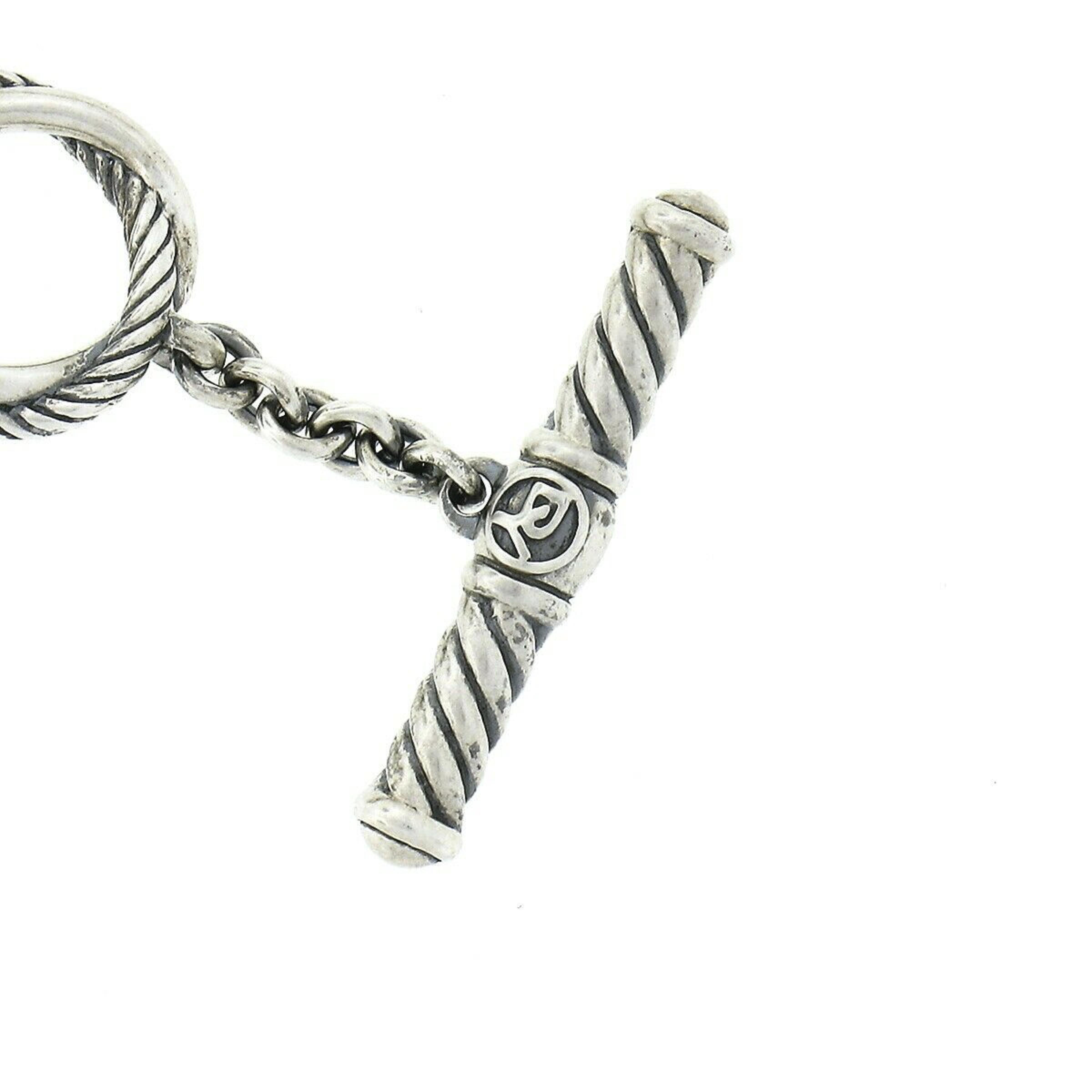 David Yurman Silver Pave Diamond Large Crossover Infinity Pendant Chain Necklace 5