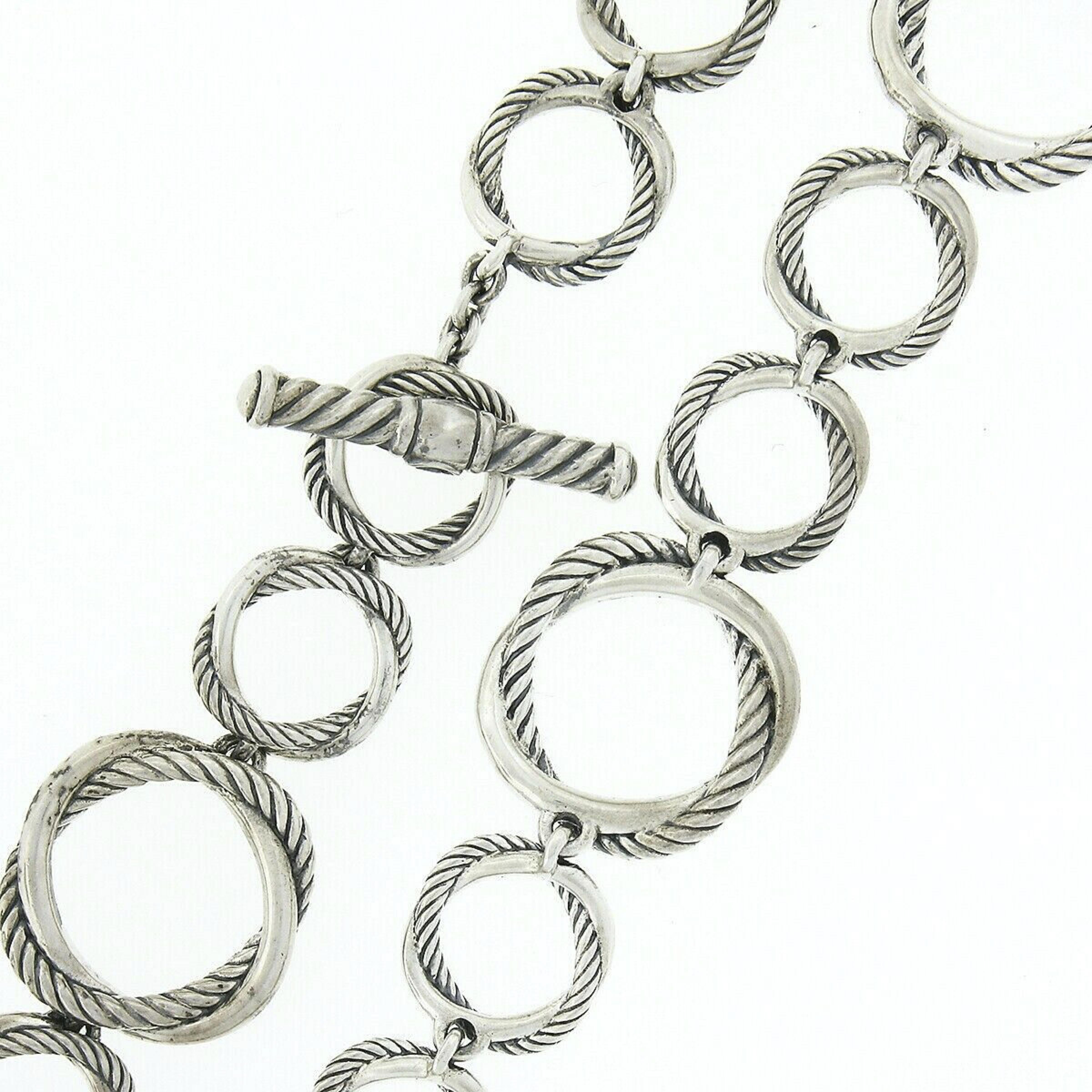 David Yurman Silver Pave Diamond Large Crossover Infinity Pendant Chain Necklace 4