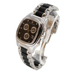 David Yurman Silver Thoroughbred Carbon Chevron Chronograph Watch