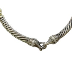David Yurman Silver & Yellow Gold Cable Choker Necklace