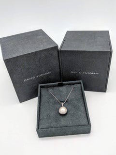 David Yurman Single Pearl Cable Wrap Sterling Silver Necklace