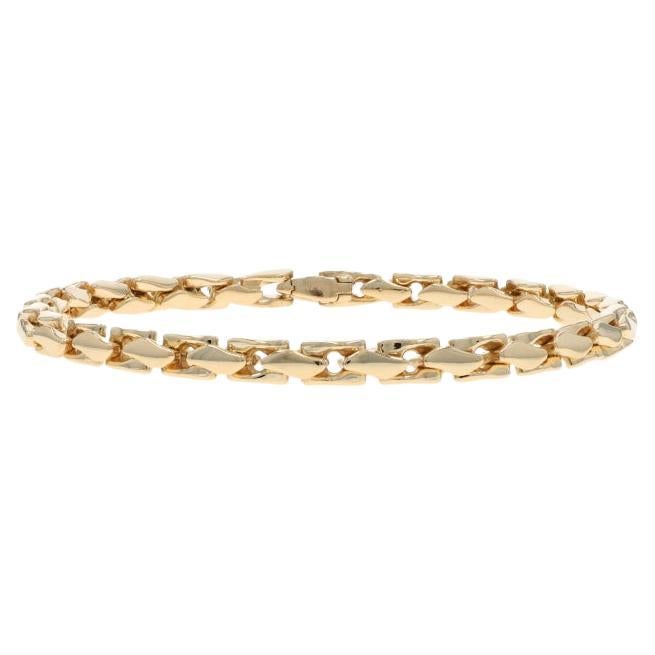 David Yurman Size L Men
s Fluted Chain Bracelet 9" - Yellow Gold 18k