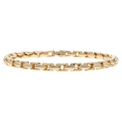 David Yurman Size L Men
s Fluted Chain Bracelet 9" - Yellow Gold 18k