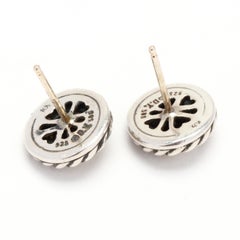 David Yurman Small Cookie Stud Earrings, 14K Yellow Gold Sterling Silver