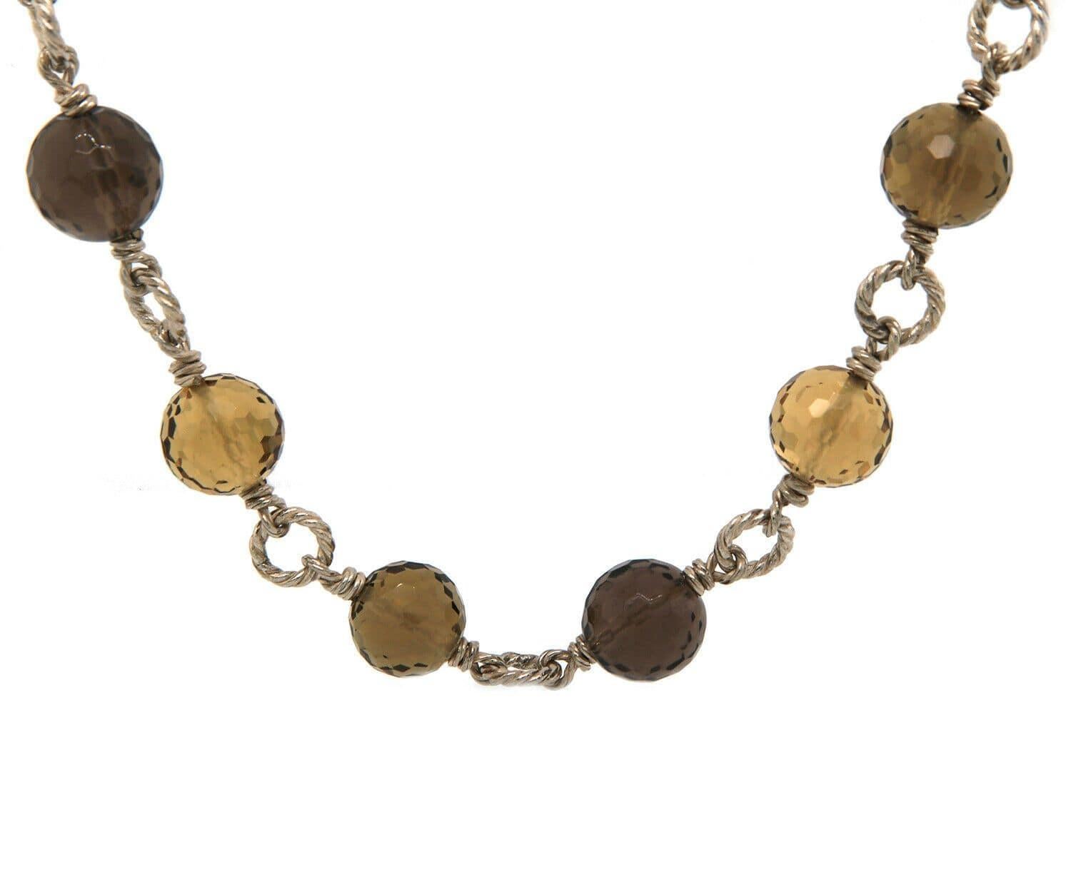David Yurman Smokey Quartz and Citrine Bead Necklace in Sterling

David Yurman Smokey Quartz and Citrine Bead Necklace
Sterling Silver
Bead Size: Approx. 10.0 MM
Necklace Length: Approx. 38.0 Inches
Weight: Approx. 80.91 Grams
Stamped: ©D.Y.,
