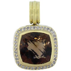 David Yurman Smoky Quartz and Diamond Pendant