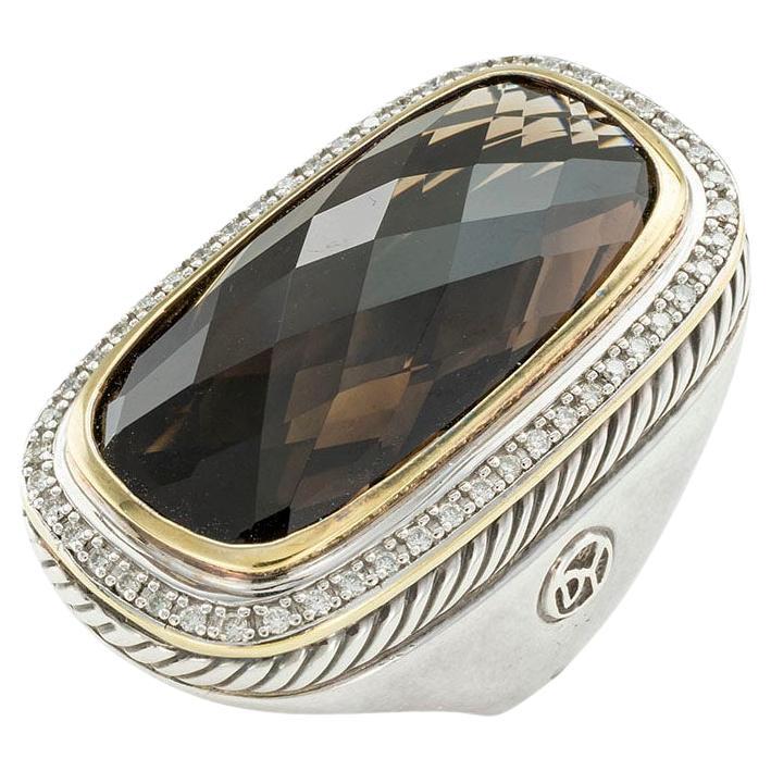 David Yurman Smoky Quartz Diamond Cocktail Ring