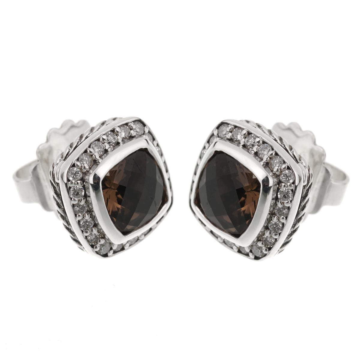 Rauchquarz-Diamant-Ohrringe von David Yurman im Zustand „Hervorragend“ im Angebot in Feasterville, PA