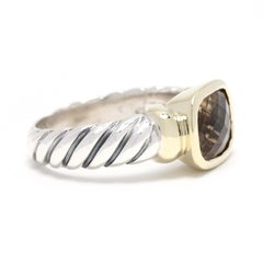 David Yurman Smoky Quartz Noblesse Ring, 14k Yellowgold Sterling Silver