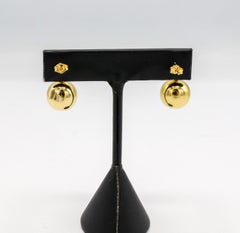 David Yurman Solari 18 Karat Gold Double Ball Pave Diamond Drop Earrings