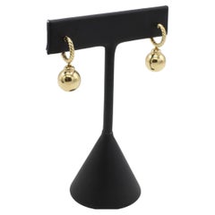 David Yurman Solari 18 Karat Yellow Gold Hoop Ball Dangle Earrings