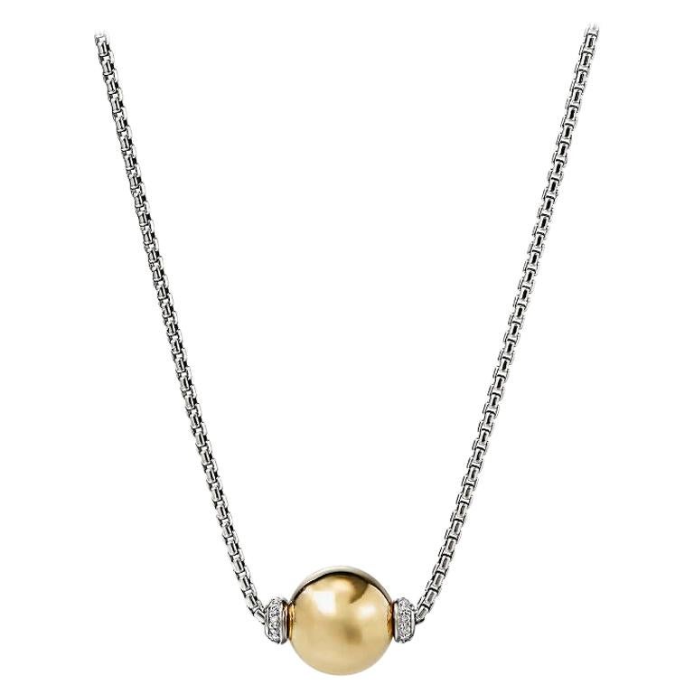 David Yurman Solari Necklace with Diamond in Gold 
Silver N13629DS8DGGDI For Sale