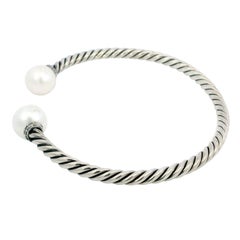 David Yurman Pulsera de perlas Solari Plata de ley y diamantes