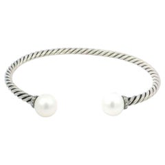 David Yurman Pulsera de perlas Solari Plata de ley y diamantes