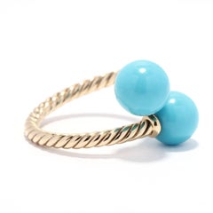 David Yurman Solari Turquoise Bypass Ring, 18K Yellow Gold, Ring