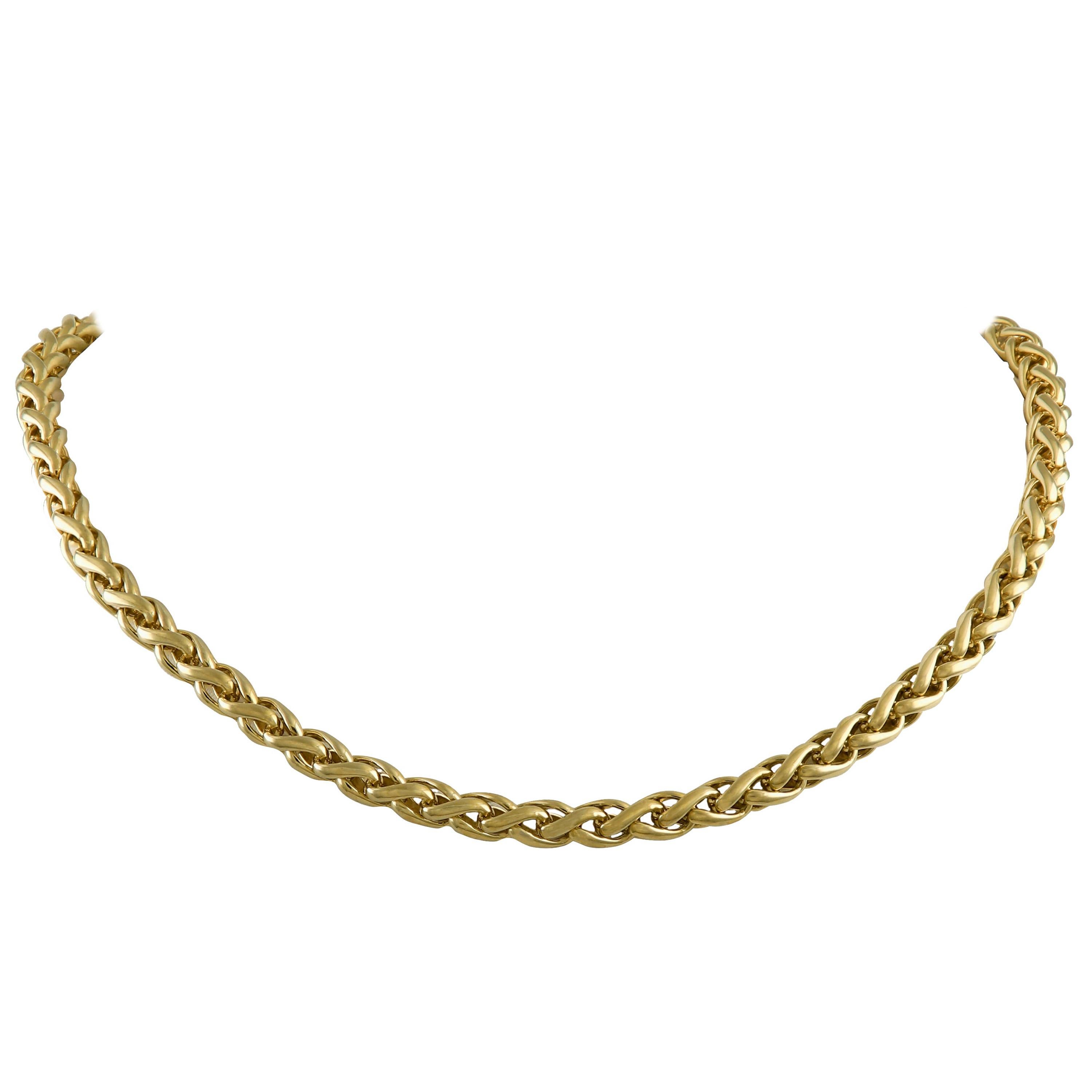 David Yurman - Collana con catena a grano in oro massiccio 18 carati e  diamanti in pavé in vendita su 1stDibs