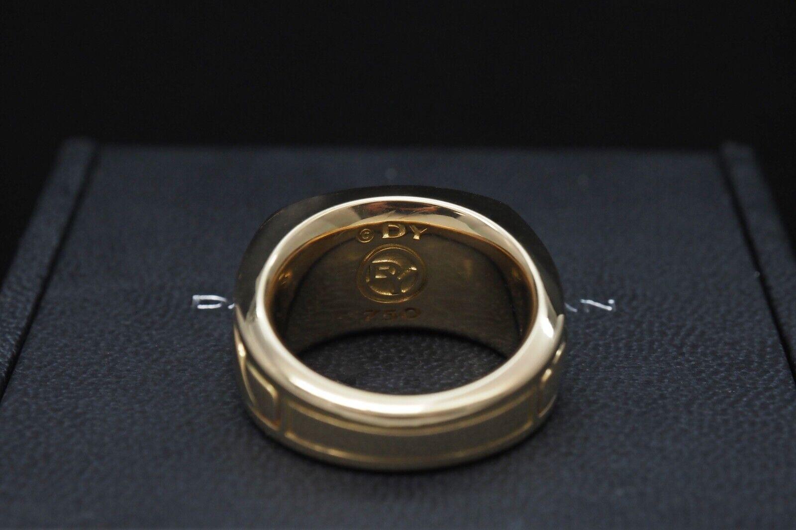 David Yurman Solid 18k Yellow Gold Contemporary Cigar Ring, Size 8 - 19.1g For Sale 7