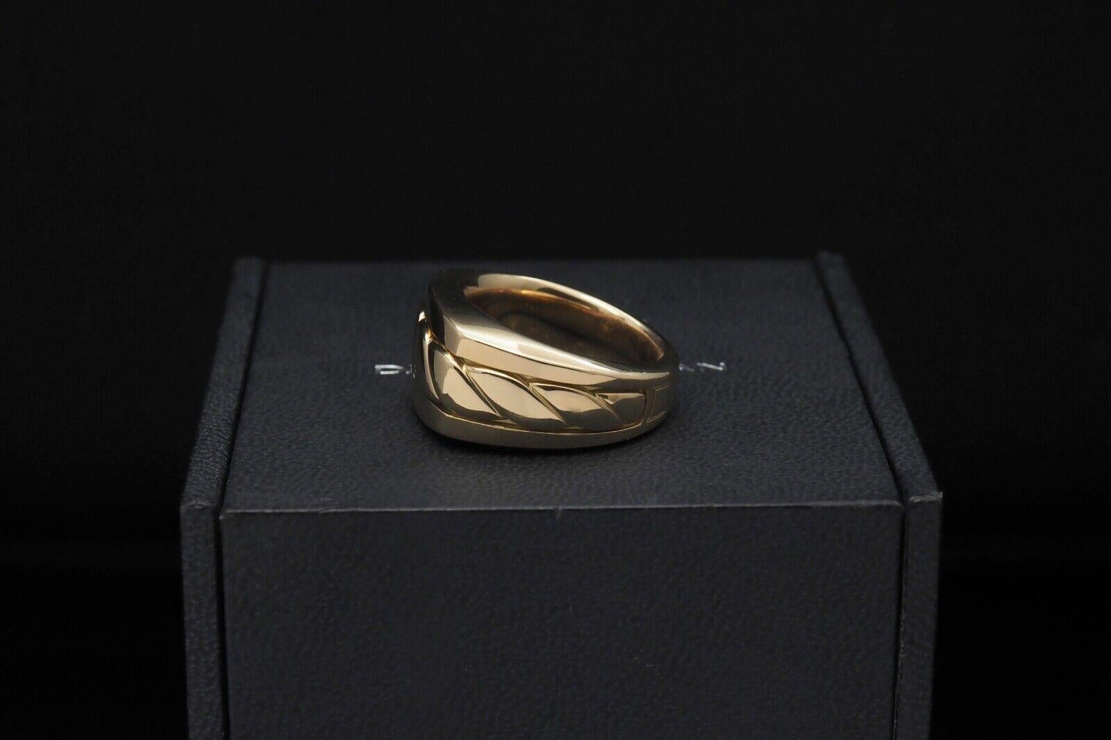 David Yurman Solid 18k Yellow Gold Contemporary Cigar Ring, Size 8 - 19.1g For Sale 2
