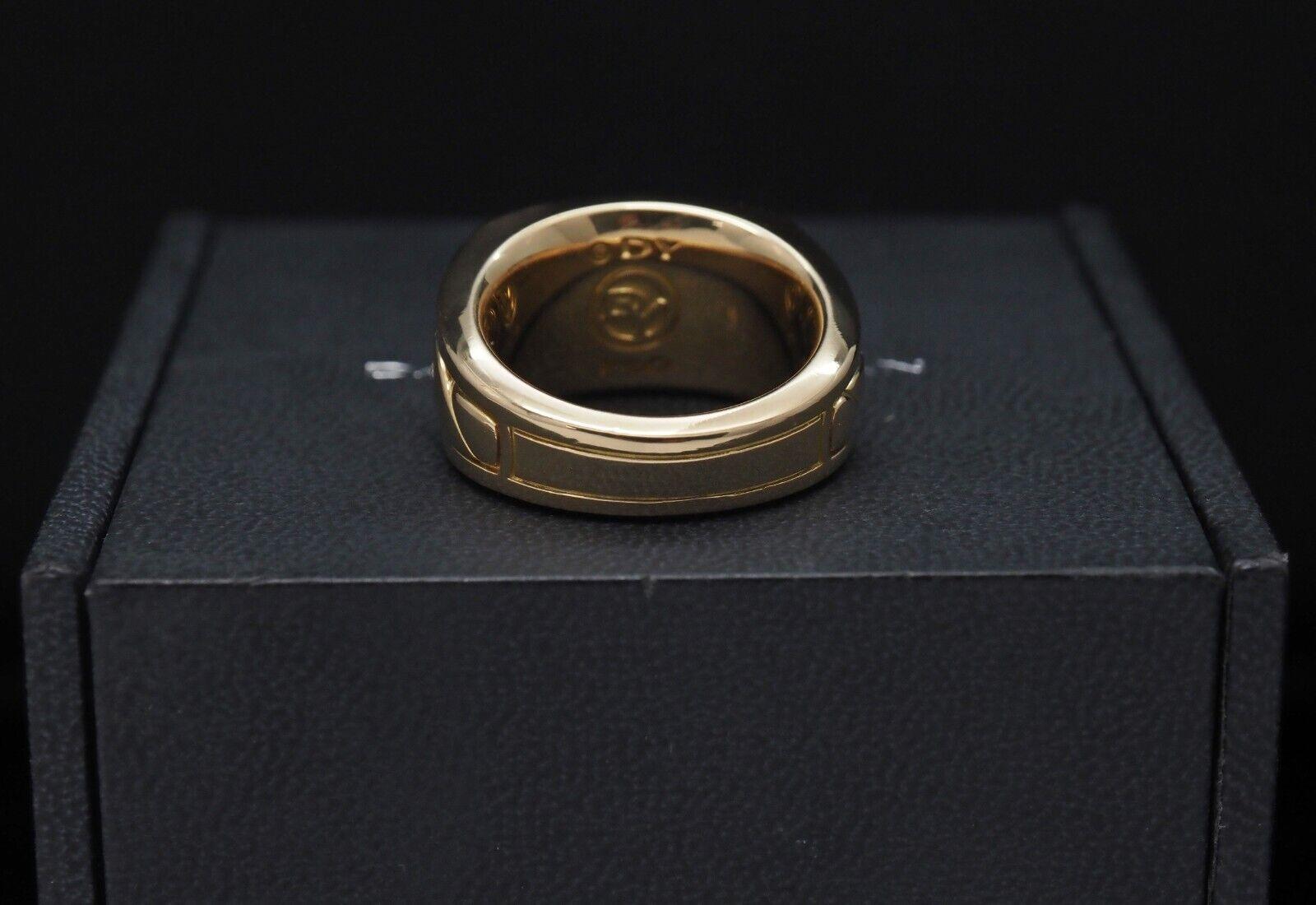 David Yurman Solid 18k Yellow Gold Contemporary Cigar Ring, Size 8 - 19.1g For Sale 4
