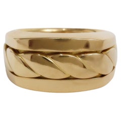 David Yurman - Anello a sigaro contemporaneo in oro giallo massiccio 18 carati, misura 8 - 19,1g
