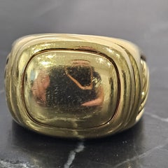 David Yurman Solid 18k Yellow Gold Signet Top Cable Side 17g sz 8.75 Albion