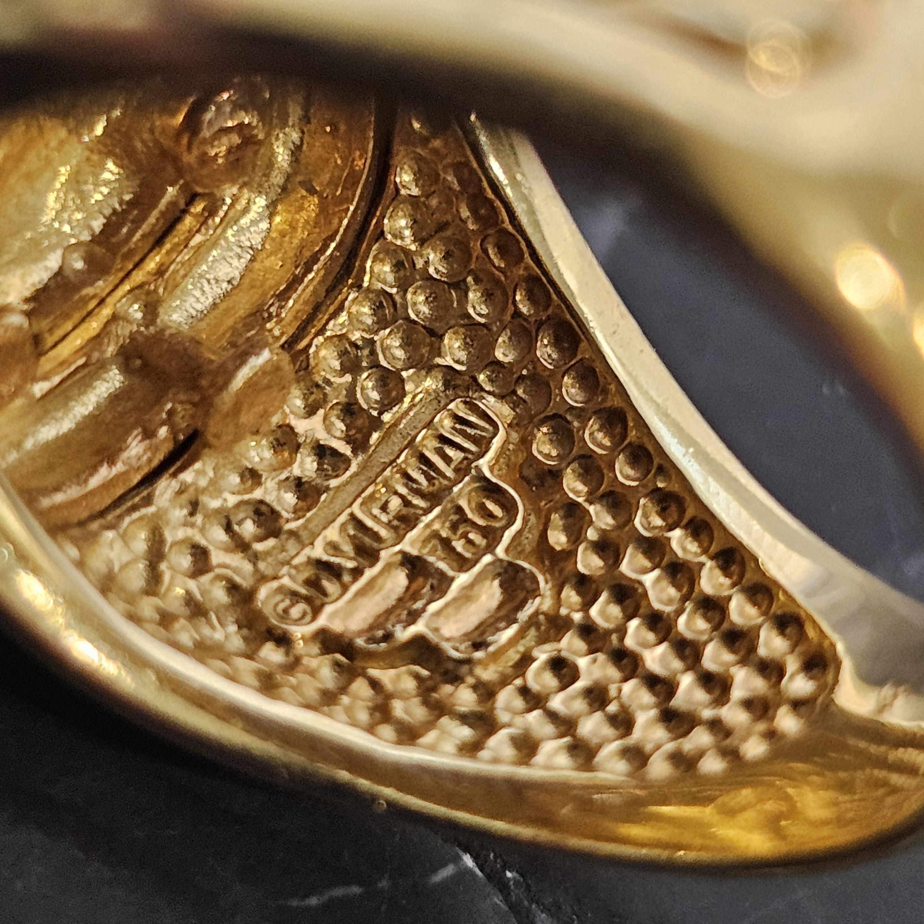 David Yurman Solid 18k Yellow Gold Signet Top Cable Side 17g sz 8.75 Albion en vente 2