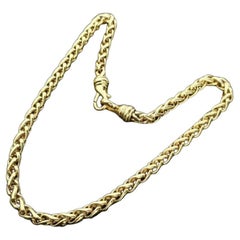 David Yurman Solid 18k Yellow Gold Wheat Chain Necklace 17" 6mm 81.1g