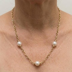 David Yurman South Sea Pearl and 18K Yellow Gold Toggle Necklace