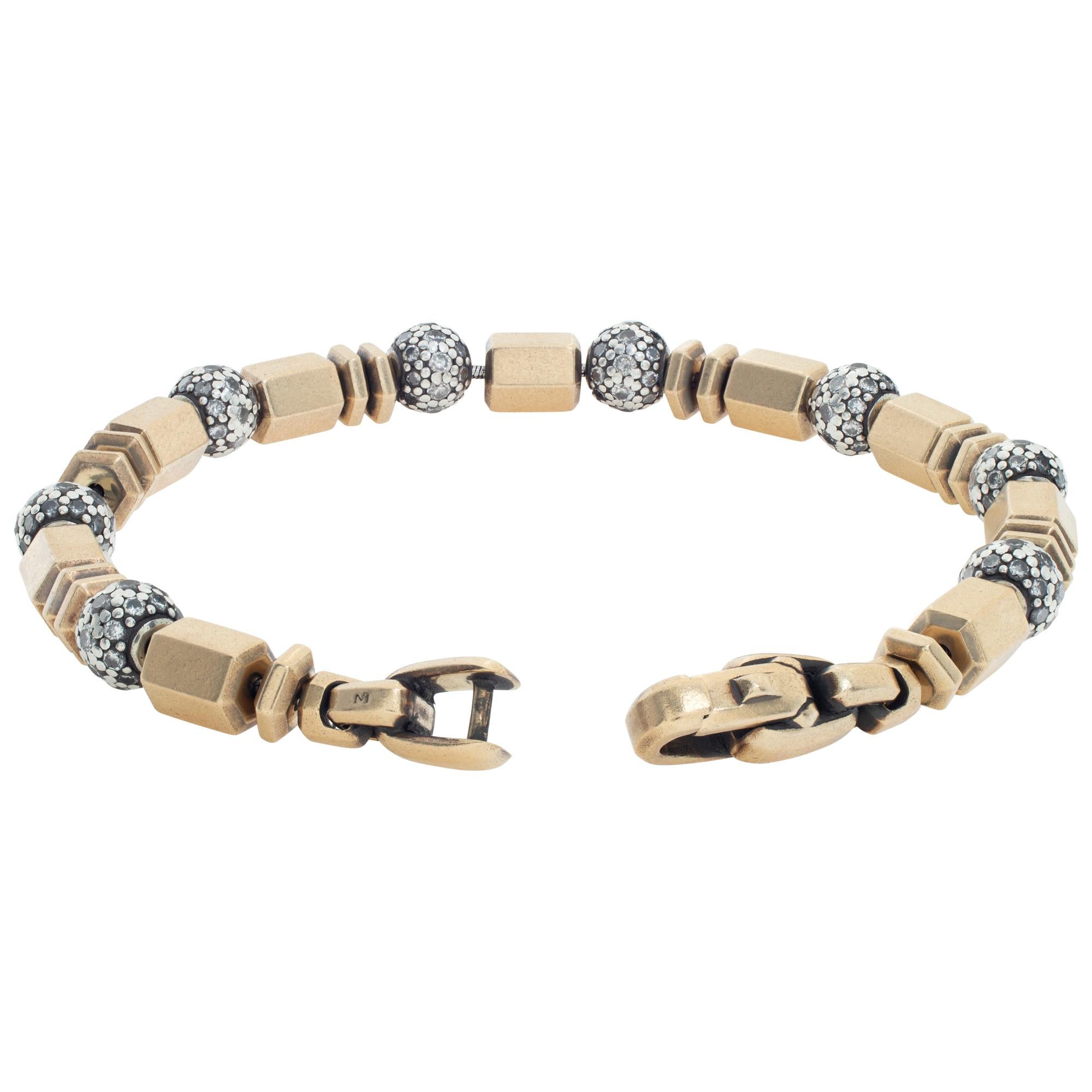 David Yurman Bracelet spirituel en or jaune 18 carats avec perles et diamants  Excellent état - En vente à Surfside, FL