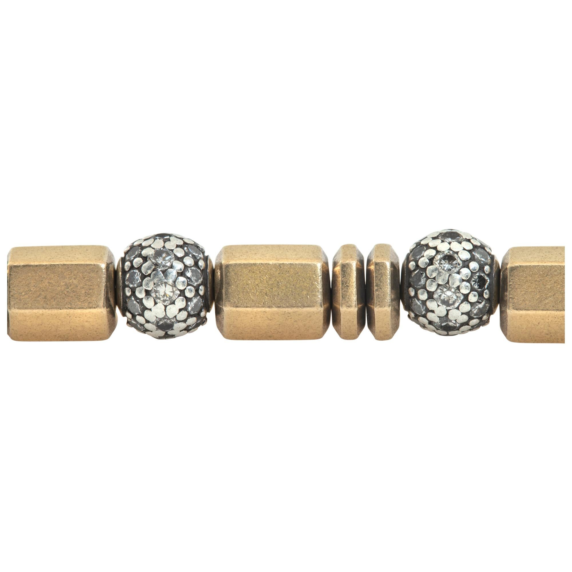 David Yurman Bracelet spirituel en or jaune 18 carats avec perles et diamants  Pour hommes en vente