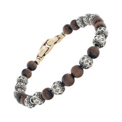 David Yurman Spiritual Bead Tigers Eye 18k yellow gold bracelet