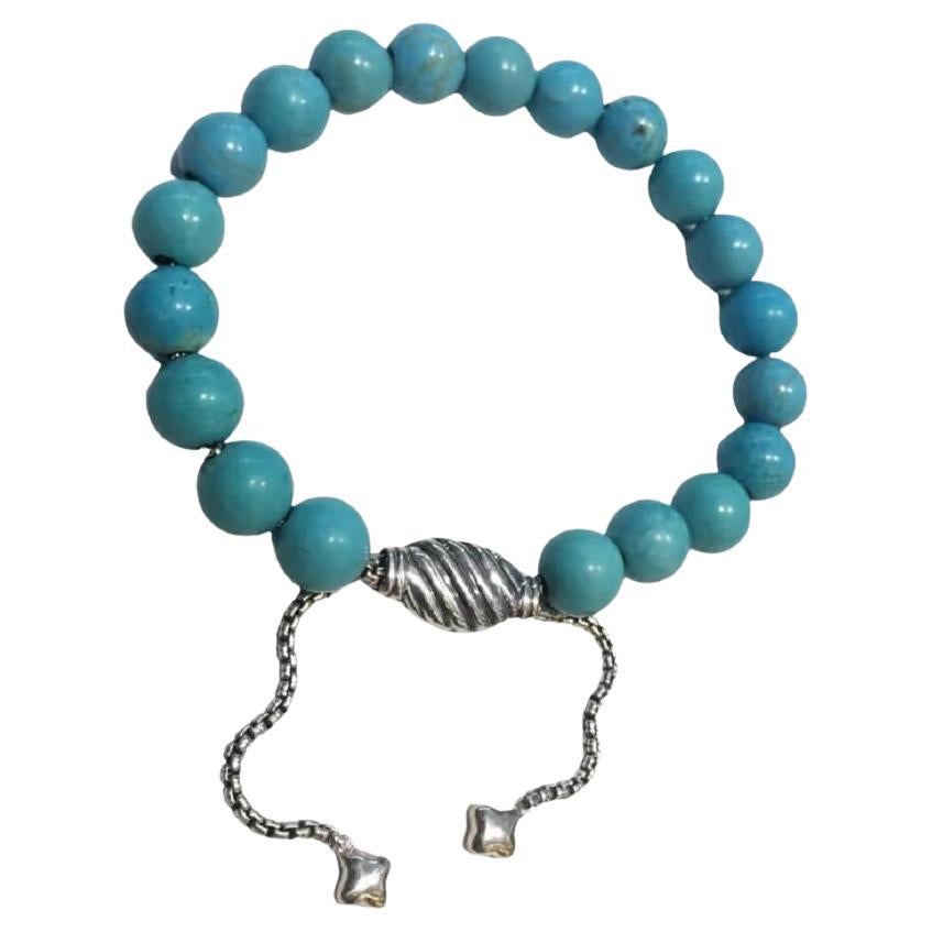 David Yurman Spiritual Bead turquoise bracelet 8mm For Sale at 1stDibs