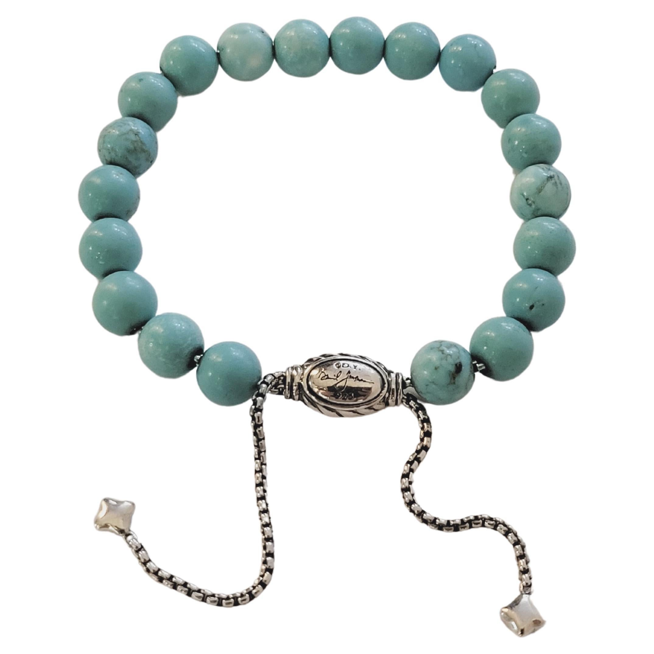David Yurman Spiritual Bead turquoise bracelet 8mm For Sale