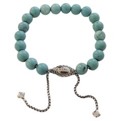 David Yurman, bracelet spirituel perles turquoise 8 mm