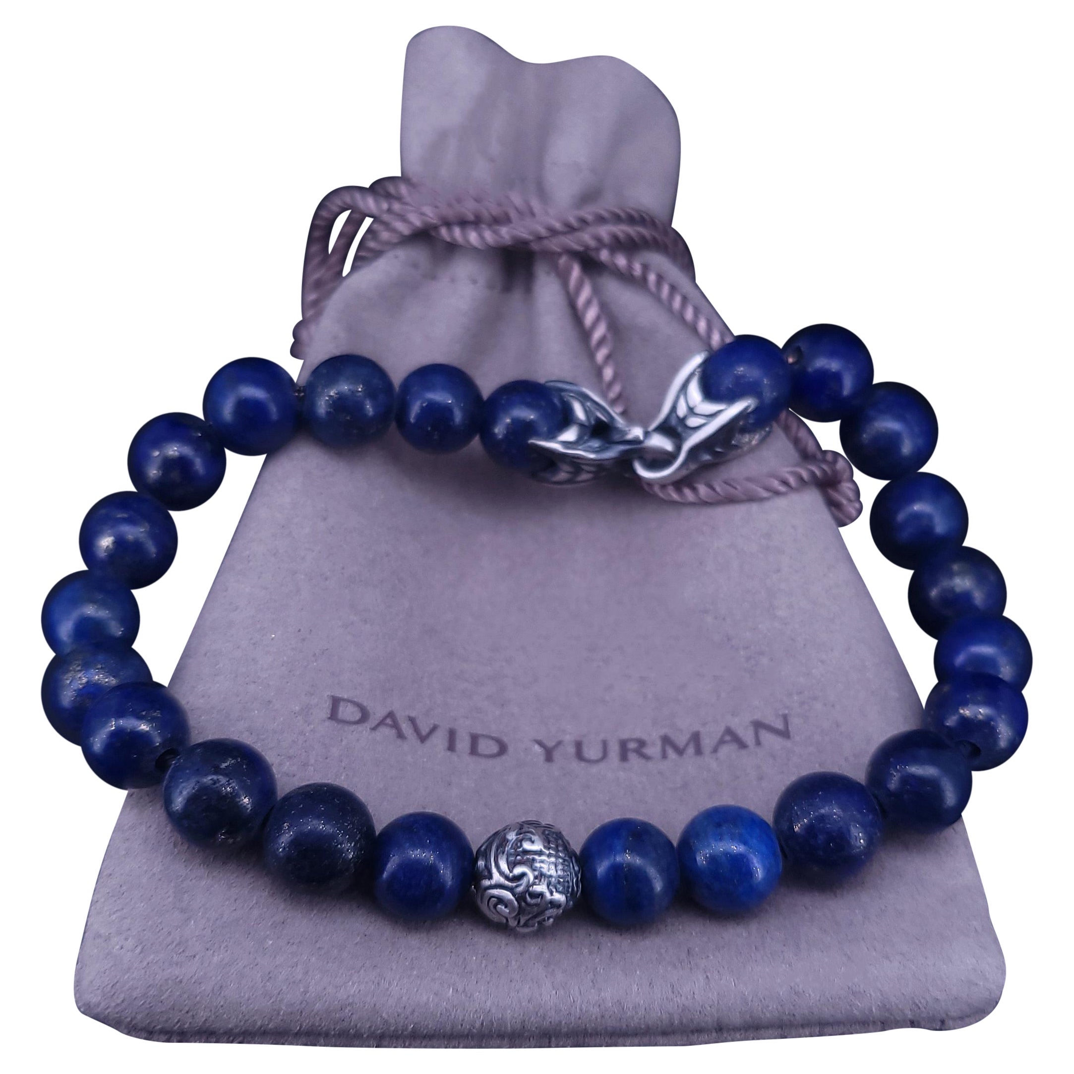 David Yurman Spiritual Beaded Bracelet for Men LAPIS LAZULI and Wave Bead
