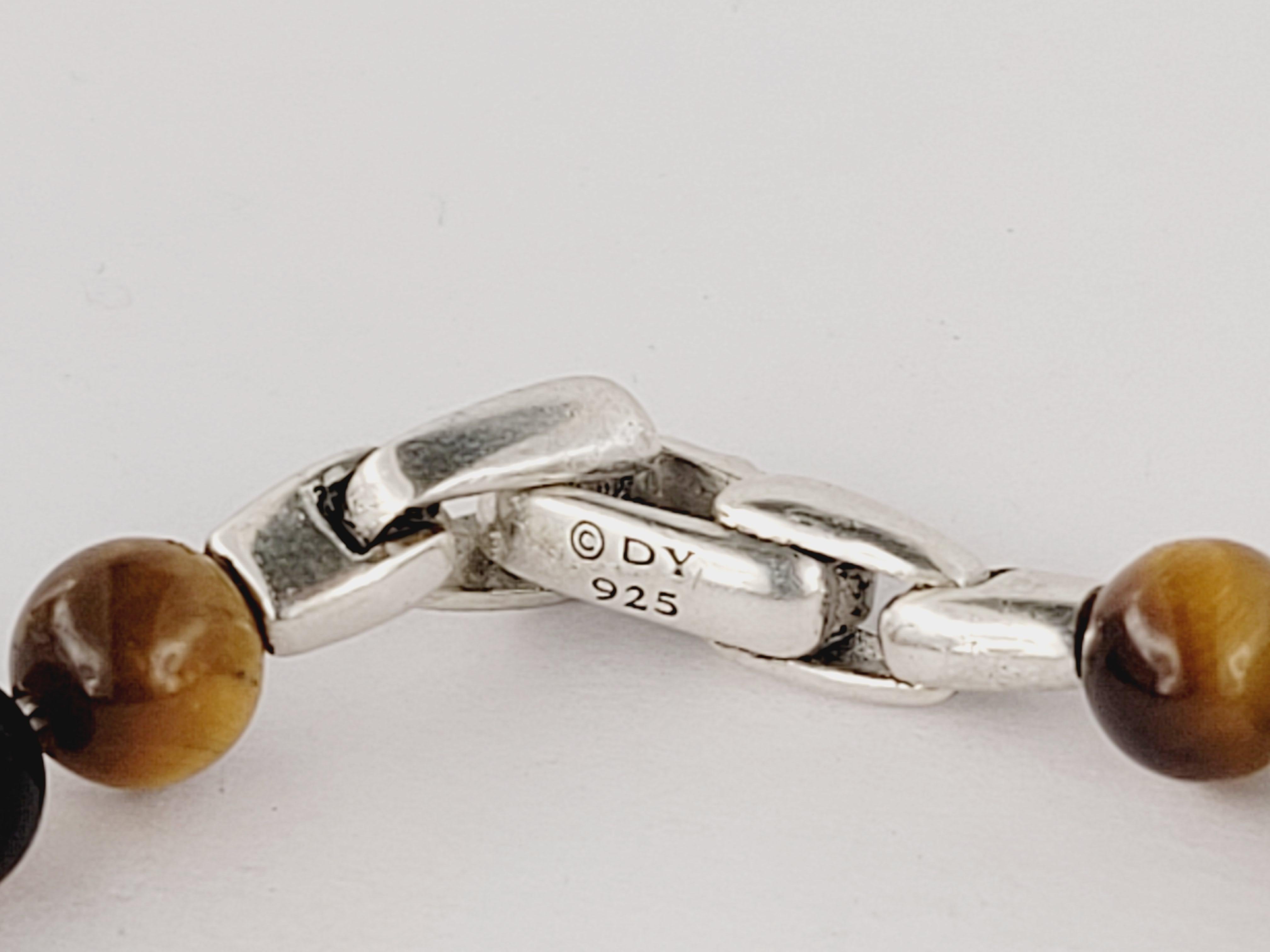 David Yurman, bracelet spirituel perlé avec œil de tigre 6,5 mm en vente 1