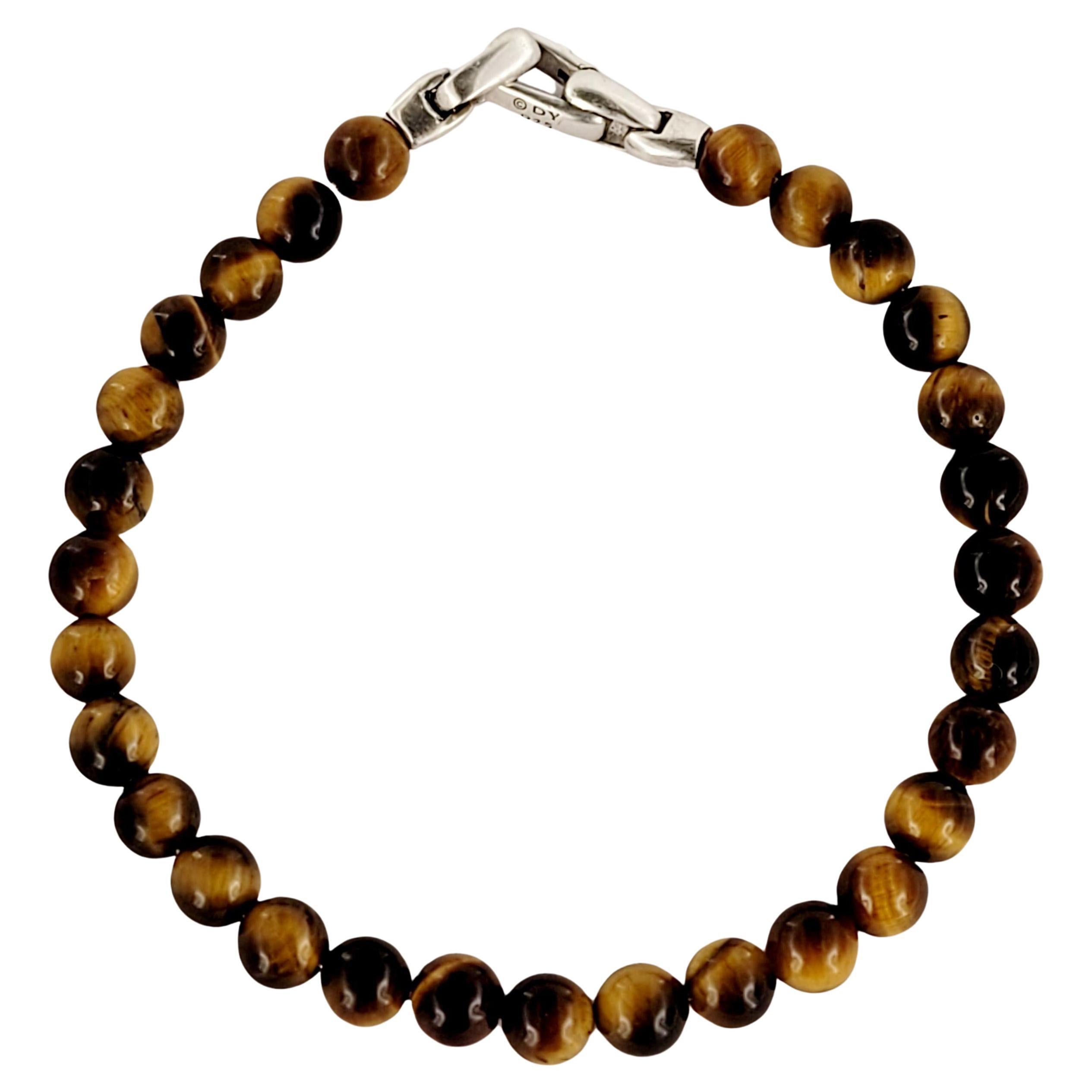 David Yurman Spiritual Beaded Bracelet with Tiger Eye 6.5mm For Sale