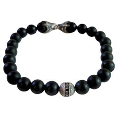 David Yurman Bracciale di perle spirituali con onice nera in A. Silver